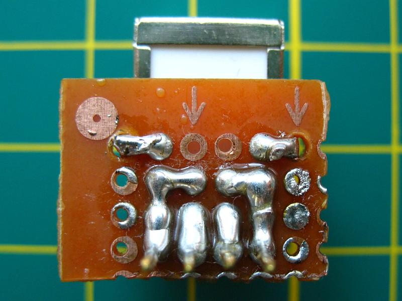 USB connector board back side