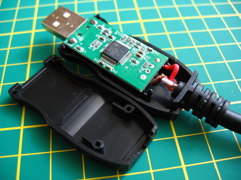 Inside USB end of audio cable