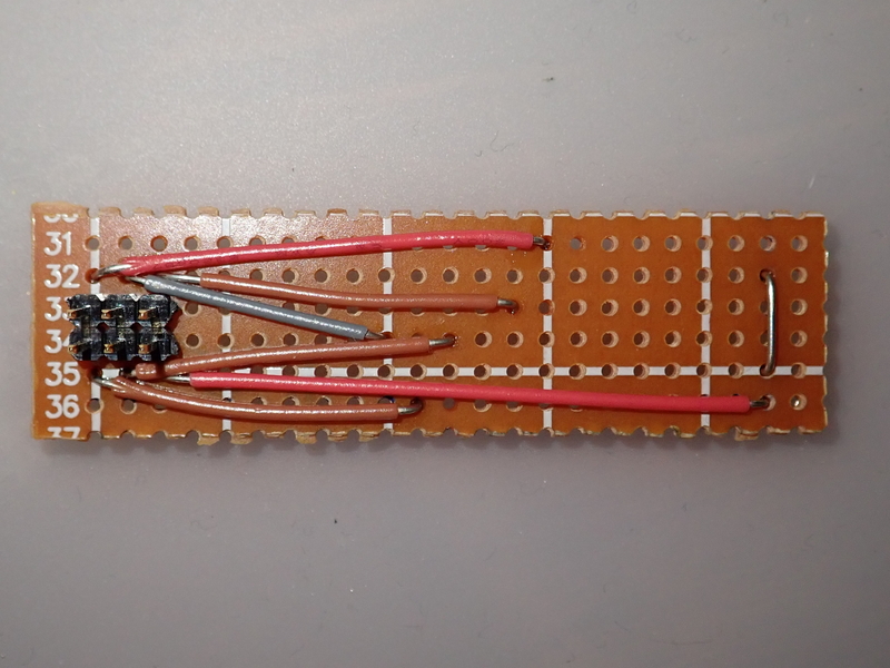 Wiring for ATmega328P target board for ISP programming (front)