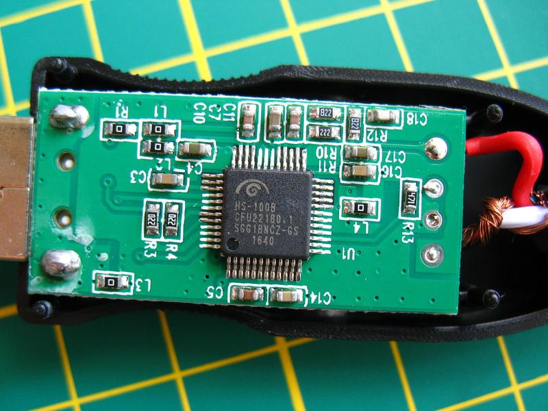 Circuit board in audio cable (side 1)