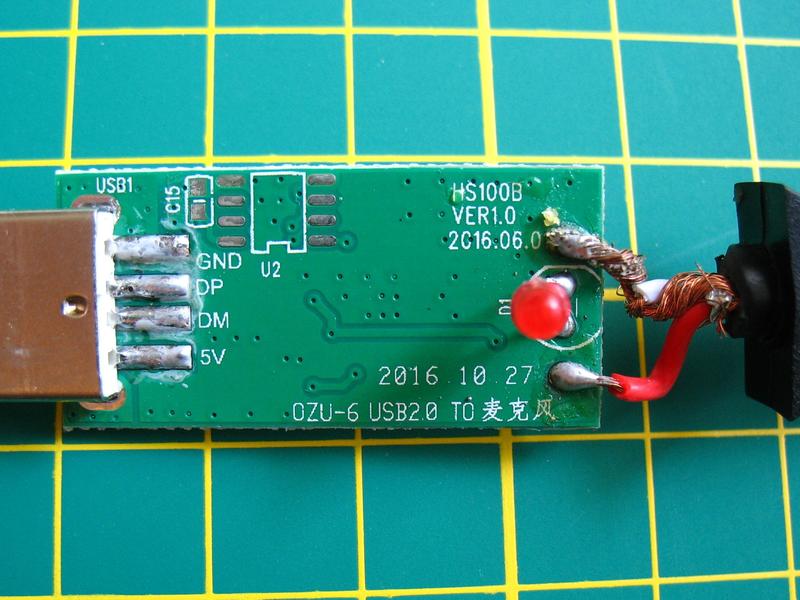 Circuit board in audio cable (side 2)